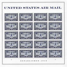 Air Mail Jenny Plane in Blue Sheet of 20 Current Rate Postage Stamps Scott 5281
