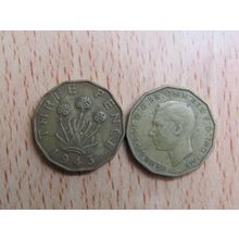 GB 1943 George VI Brass Threepence 3d Coin