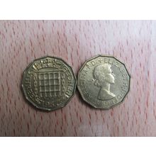 GB 1957 Elizabeth II Brass Threepence 3d Coin High Grade AU