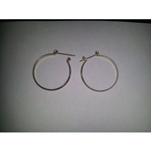 silver tone hoop 2.5cm diameter Fashion Women Earrings