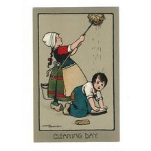 Ethel Parkinson Postcard. Cleaning Day.