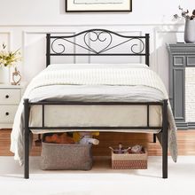 VECELO Metal Platform Bed Frame with Headboard & Footboard, Steel Slats Mattress