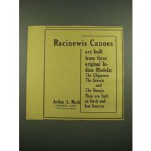 1915 Racinewis Canoes Ad - Three Original Indian Models