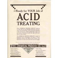CHEMICAL PROCESS COMPANY 1936 Acid Treating gas oil wells vintage ad