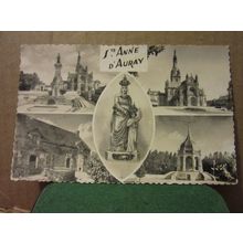 multiview, SAINTE ANNE-D'AURAY, FRANCE used vintage postcard RP 1967 pm