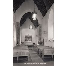 St Julians Catholic Anglican Church Norwich Interior Real Photo Postcard