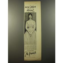 1954 John Wanamaker Haymaker Shirt-Tale Dress Ad - The new shirt on your back