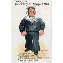From Your Newport Sailor Monmouth Wales WW1 Old War Comic Postcard