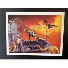 Congo Zaire 1997 Mi. Bl. 63 I Surcharge RENVERSEE Hong Kong '97 Dinosaures