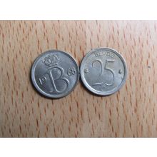 Belgium 1968 25 Centimes Belgie (Dutch - Flemish Text) Coin