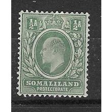 SOMALILAND 1905 EDVII WMK MULTI CROWN CA 1/2A MINT SG45