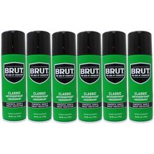 Brut Deodorant 6Oz Aerosol Classic Scent(Anti-Perspirant) (6 Pack)