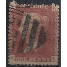1858 SG43 1d Red Plate 202 Good/Fine Used Check Letters "KE".