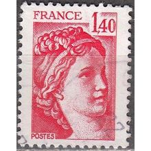 France 1980 Michel 2216AV O Cote (2008) 0.30 € Sabine de Gandon Cachet rond