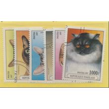 Togo Stamps Scott #1757 To 1762, Cancelled To Order (CTO), Cats
