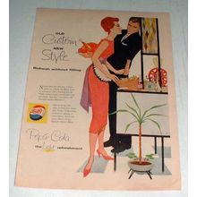 1958 Pepsi Pepsi-Cola Soda Ad - Old Custom New Style