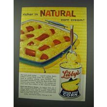 1961 Libby's Cream Style Corn Ad - Richer Natural