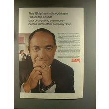 1967 IBM Computer Ad - Physicist Working to Reduce Cost