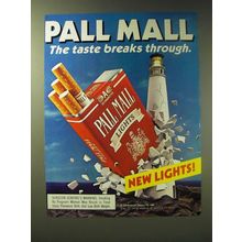 1989 Pall Mall Lights Cigarettes Ad - Pall Mall The Taste breaks through