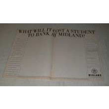 1989 Midland Bank Ad - What will it cost a student to Bank at Midland