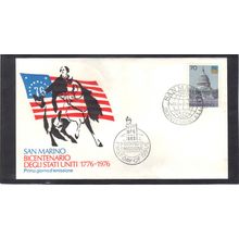 FDC Int'l San Marino Honoring USA Bicentennial (Cachet-U/A) CV01103