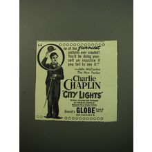 1950 City Lights Movie Advertisement - Charlie Chaplin - One of the funniest