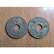 France Republic 1922 10 Cemtimes Coin