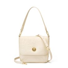 Genuine Leather Women Tote Handbags Crossbody Bag White