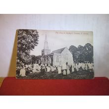 THE CHURCH, BISHOP'S TAWTON, DEVON. unused antique postcard =