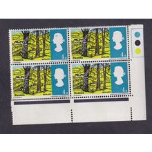 SG689 Bottom Right Hand Corner Block of 4 Landscapes Hassocks 4d Unmounted
