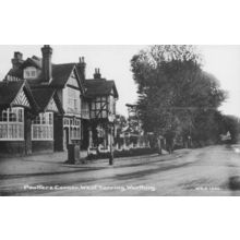 Poulters Corner Tarring in WW1 Thomas & Becket Hotel Sussex Postcard
