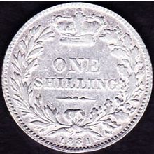 1881 Great Britain 1 Shilling Silver Coin