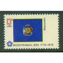 1662 13c Flag of Wisconsin Fine MNH KA6619 (20)