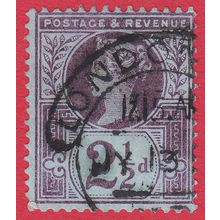GB QV 1887 2.5d PURPLE/BLUE SG201 GU LONDON SCROLL CANCEL