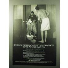 1969 Loew's Hotels Ad - Before You Order Room Service