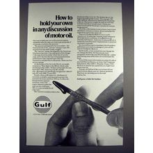 1974 Gulf Oil Ad - Hold Your Own in Any Discussion