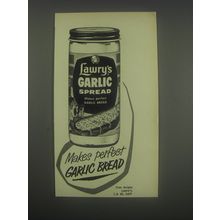 1959 Lawry's Garlic Spread Ad - Makes perfect garlic bread