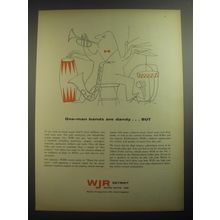 1958 WJR Detroit Radio Ad - One-man bands are dandy.. But