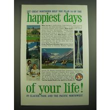 1962 Great Northern Railway Ad - Help you plan 14 of the Happiest Days