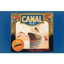 Canal Brand Titanic Ship Oranges California Advertising Postcard