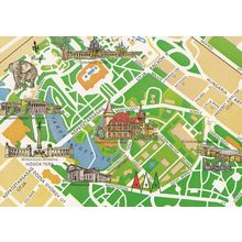 Varosliget Hungary City Park Map Megye Postcard
