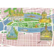 Margit Sziget Margaret Island Hungarian Megye Map Postcard