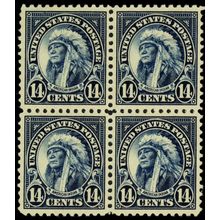 565, Mint XF NH 14¢ Block of Four American Indian - Stuart Katz