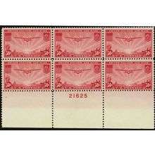 C22, Mint VF NH 50¢ Plate Block of Six Stamps -**- Stuart Katz