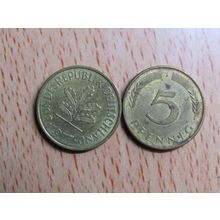 1977j 5 Pfennig Germany Coin