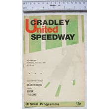 1976 Cradley United v Exeter Falcons Speedway Programme - 31st July