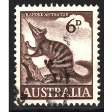 AUSTRALIA 1959/62: AUSTRALIAN ANIMAL DEFINITIVES - 6d BANDED ANTEATER USED (G1)