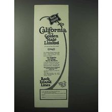 1923 Rock Island Railroad Ad - To California