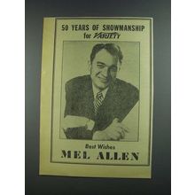 1956 Mel Allen Ad - Variety 50th Anniversary