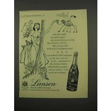 1957 Lanson Black Label Champagne Ad - Miss Muffet